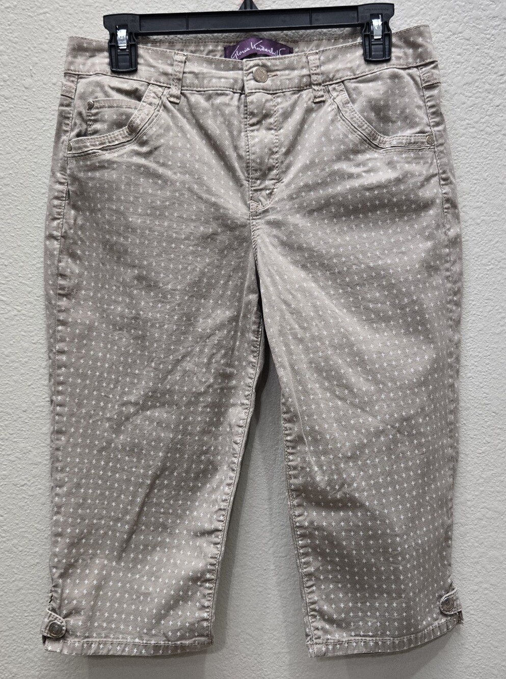 Petite Tan Printed Capris Jeans - Gloria Vanderbilt